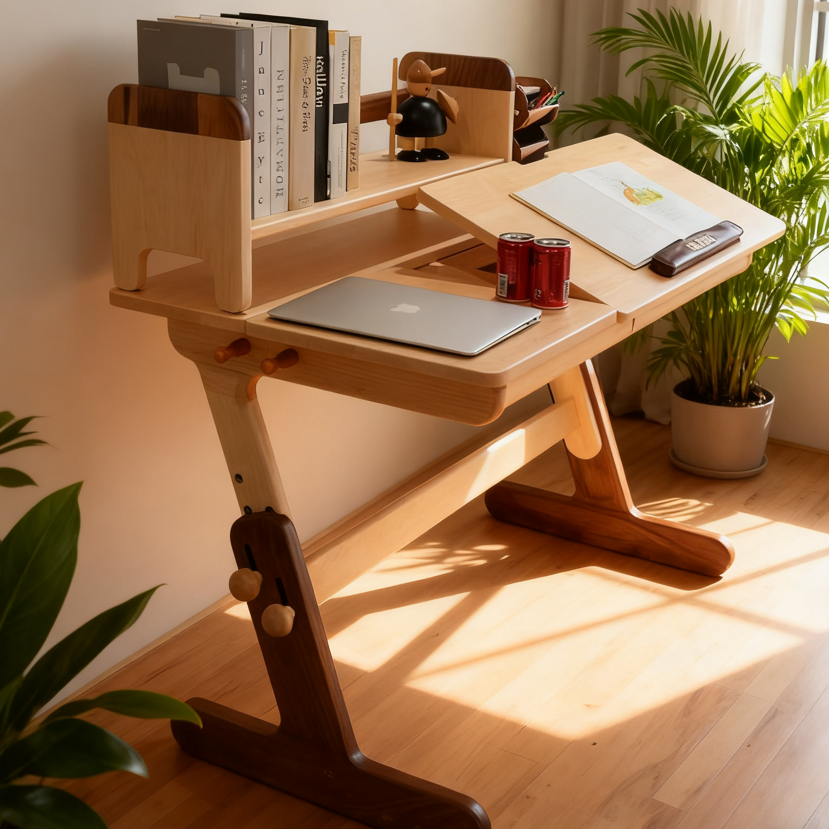 沐沐的房间菲乐书桌2.0全实木儿童书桌电脑桌升降桌