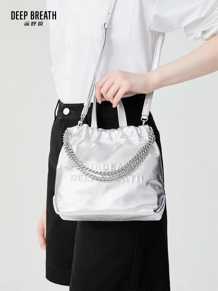 DEEP BREATH深呼吸新款小号垃圾袋手提菱格单肩斜挎包包AB10241