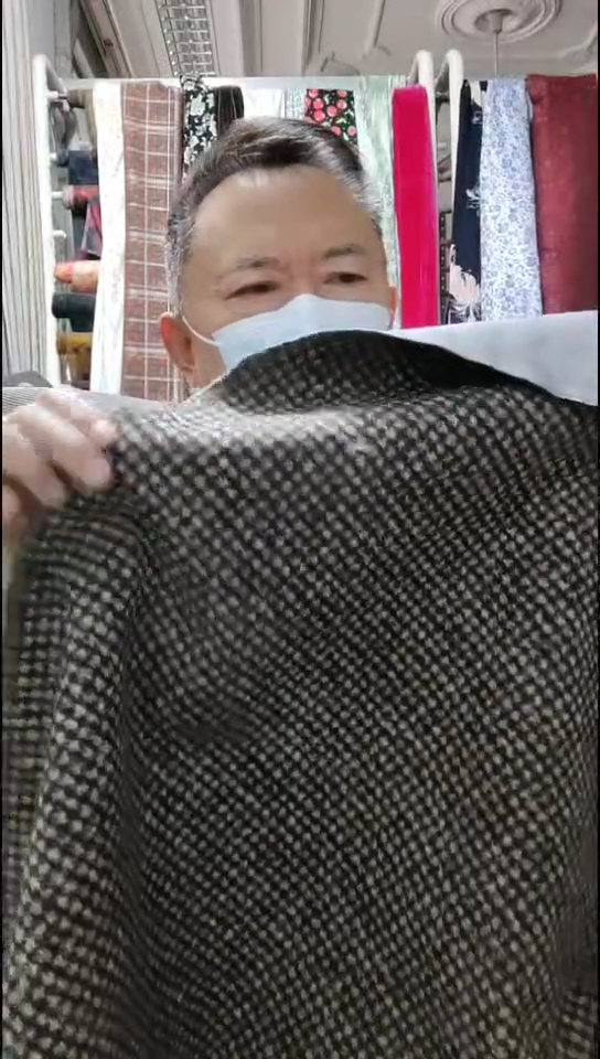 咖黑小格子复合布料