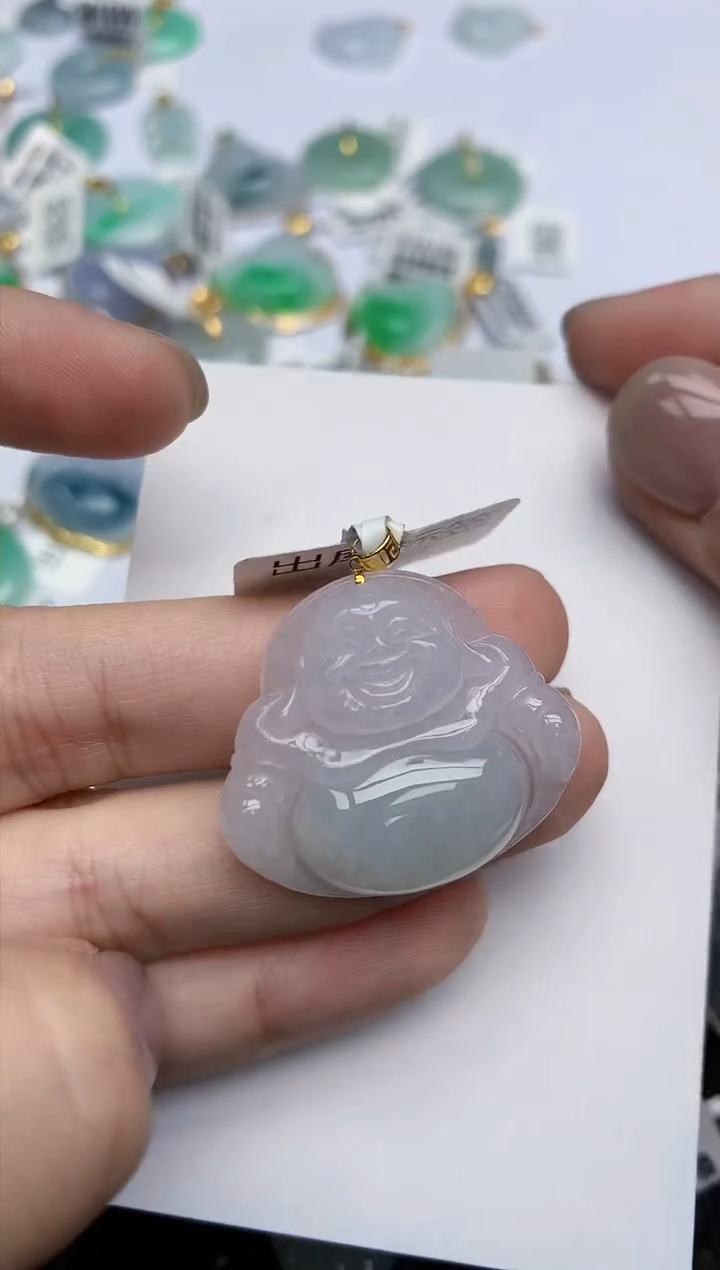 【闪购商品】翡翠颈饰18K金镶嵌天然翡翠A货