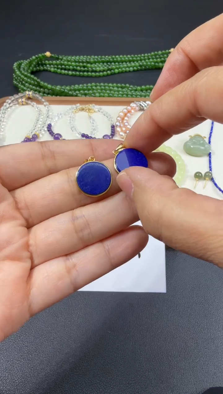 银S925镶嵌青金石吊坠Y1207-S661-1