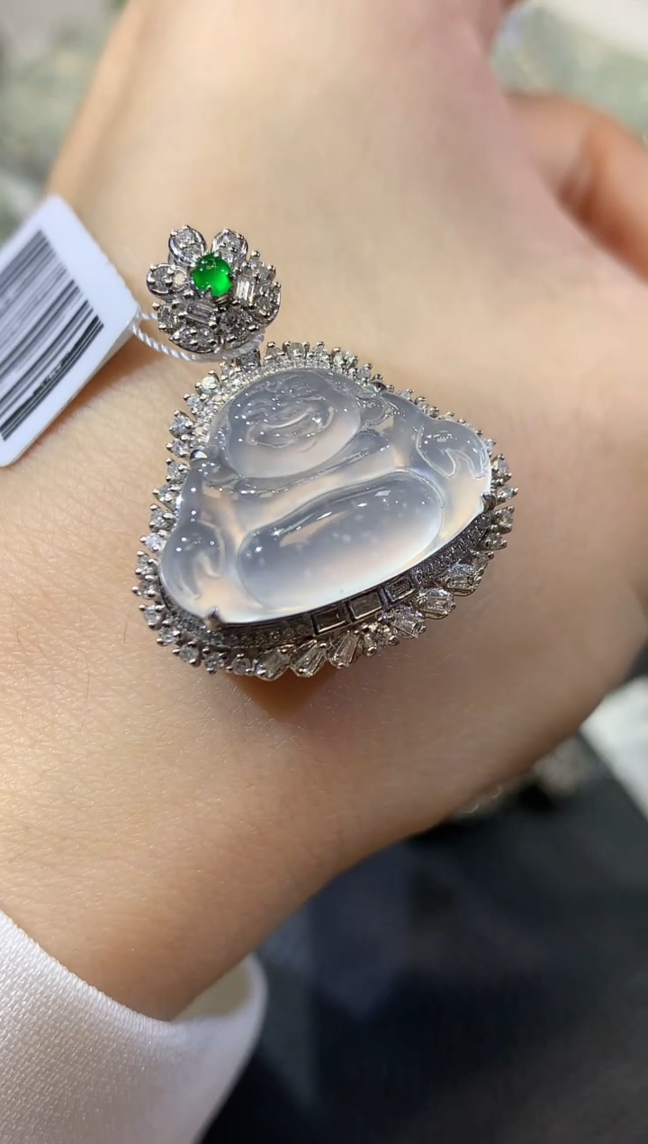 【闪购商品】翡翠吊坠(不含链)18K金镶嵌D51