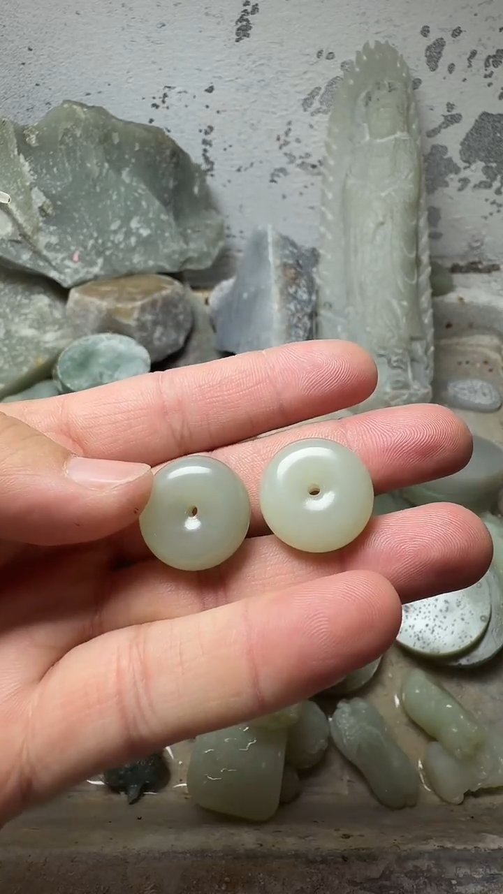 吊坠(不含链)未镶嵌和田玉平安扣拍一发一