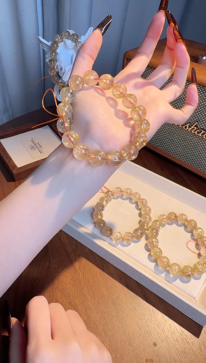 【闪购商品】发晶手链合金金发晶手串颜色微差 多样性发其一F531