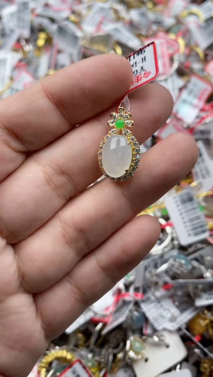 【闪购商品】翡翠戒指银S925镶嵌555555---10