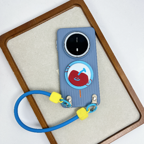 品申原创蔚蓝苹果磁吸支架硅胶手提适用华为mate70pro手机壳