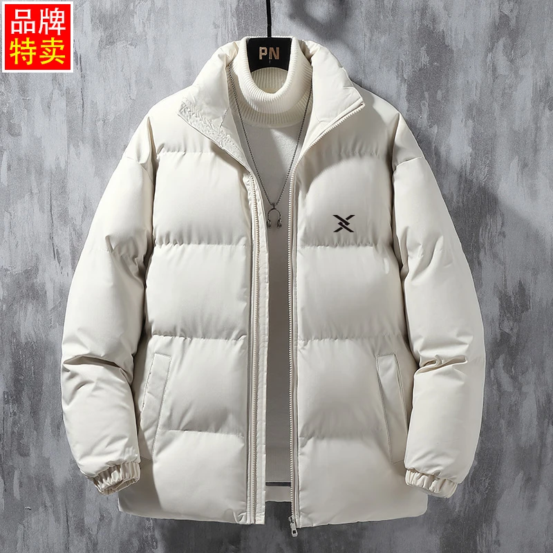 YM 09收口袖保暖立领字母拼接棉衣棉服潮流运动短款加厚
