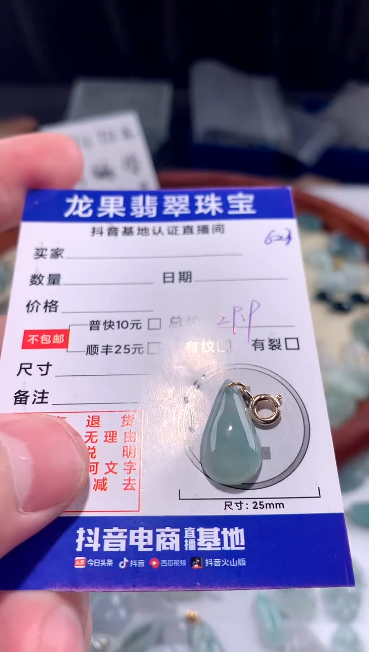 【闪购商品】翡翠颈饰未镶嵌水滴623