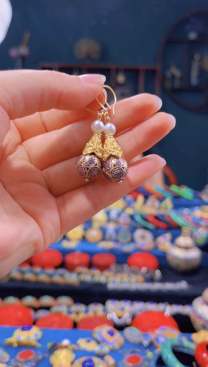 非遗绝技 花丝镶嵌耳环