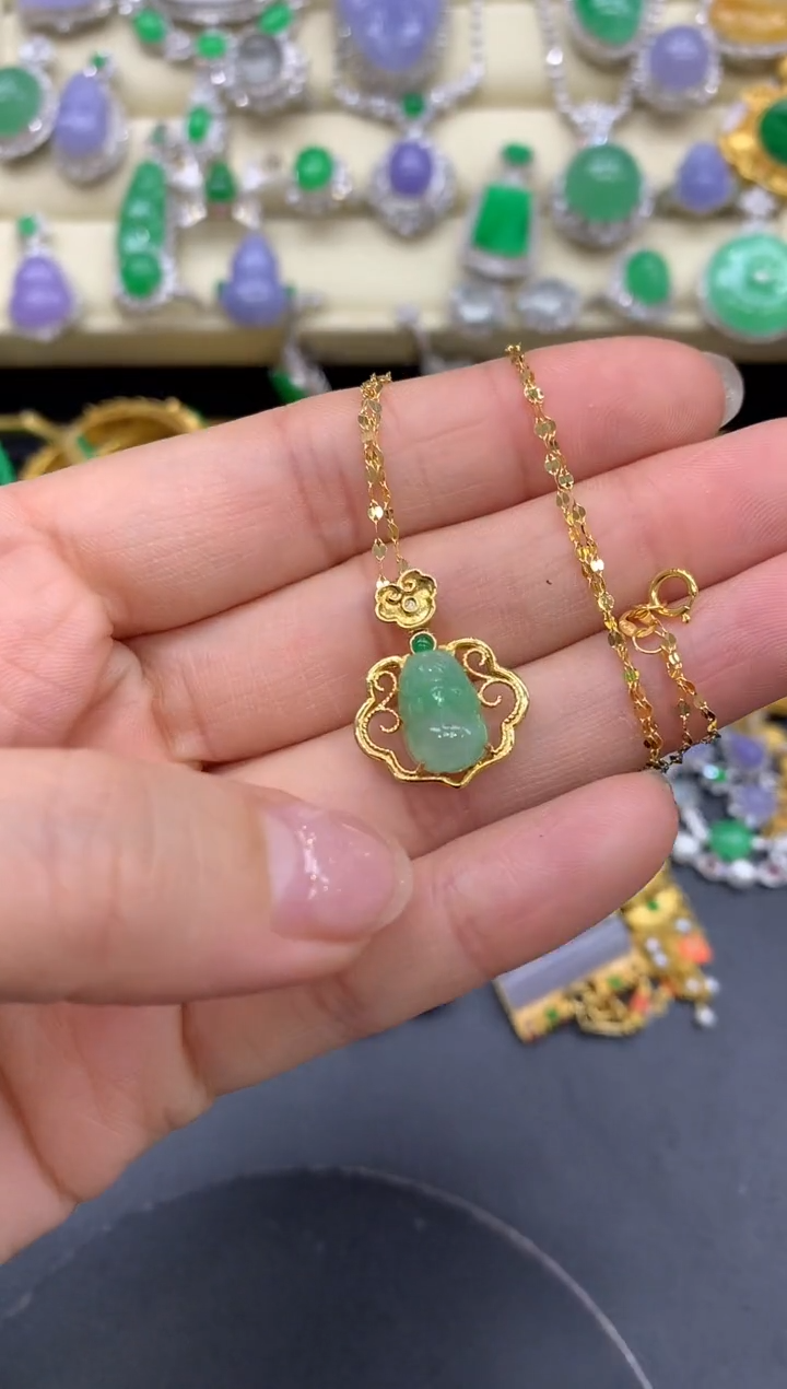 【闪购商品】翡翠颈饰18K金镶嵌258-中国好珍宝