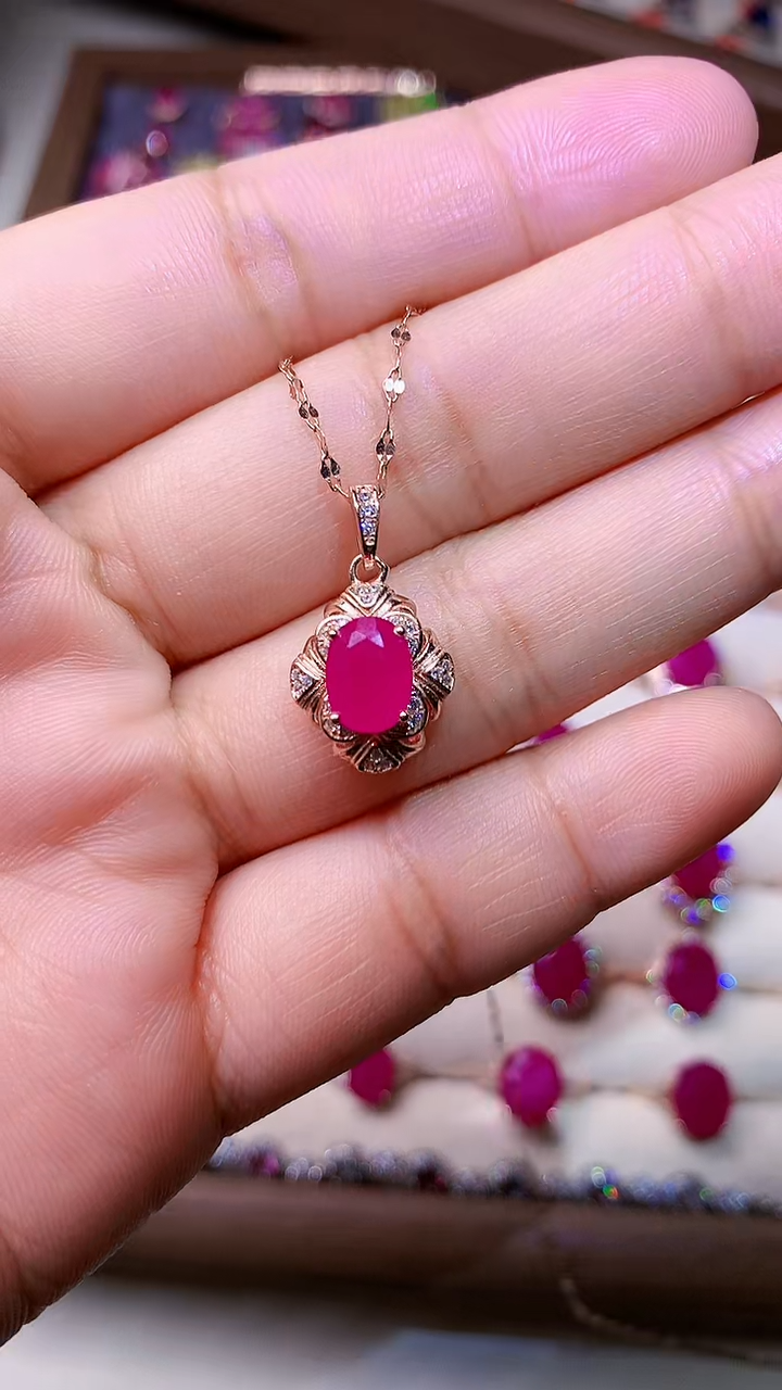 【闪购商品】红宝石颈饰银S925镶嵌000