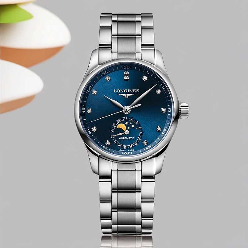 99新 Longines/浪琴 名匠系列/空白卡/机械表/蓝盘/34mm