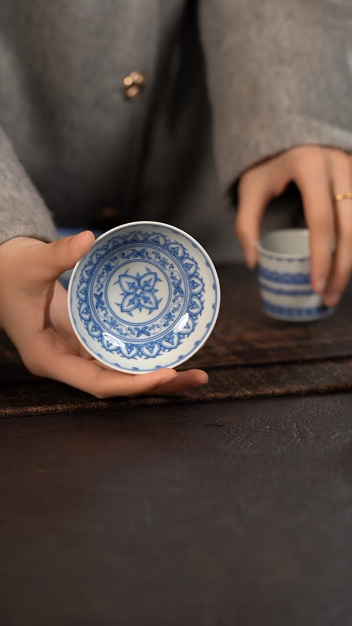 【闪购商品】杯聚澜堂点工宝相高脚普洱杯