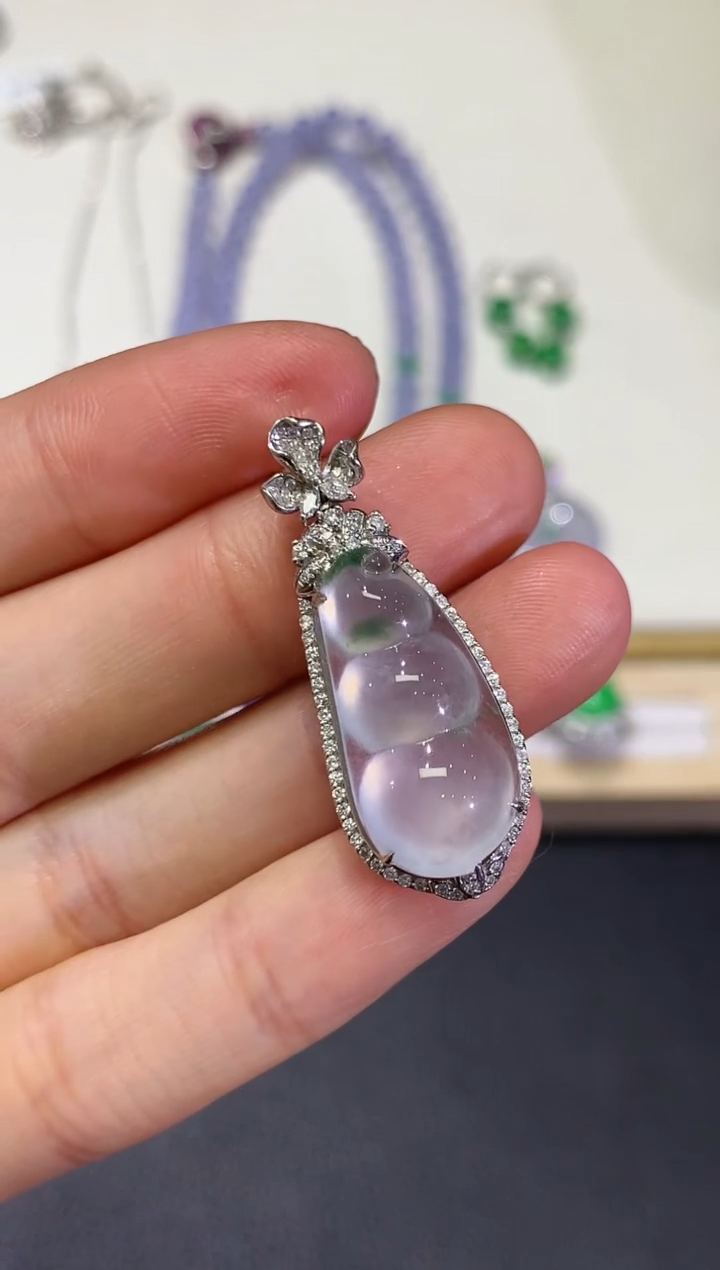 【闪购商品】翡翠颈饰18K金镶嵌团购40