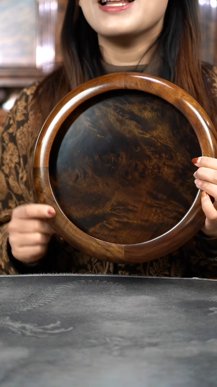 【闪购商品】金丝楠木艺满花葡萄瘤子果盘585