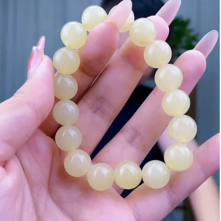 和田玉蜜糖黄手串卡12（拍一发一，多样性发货！）