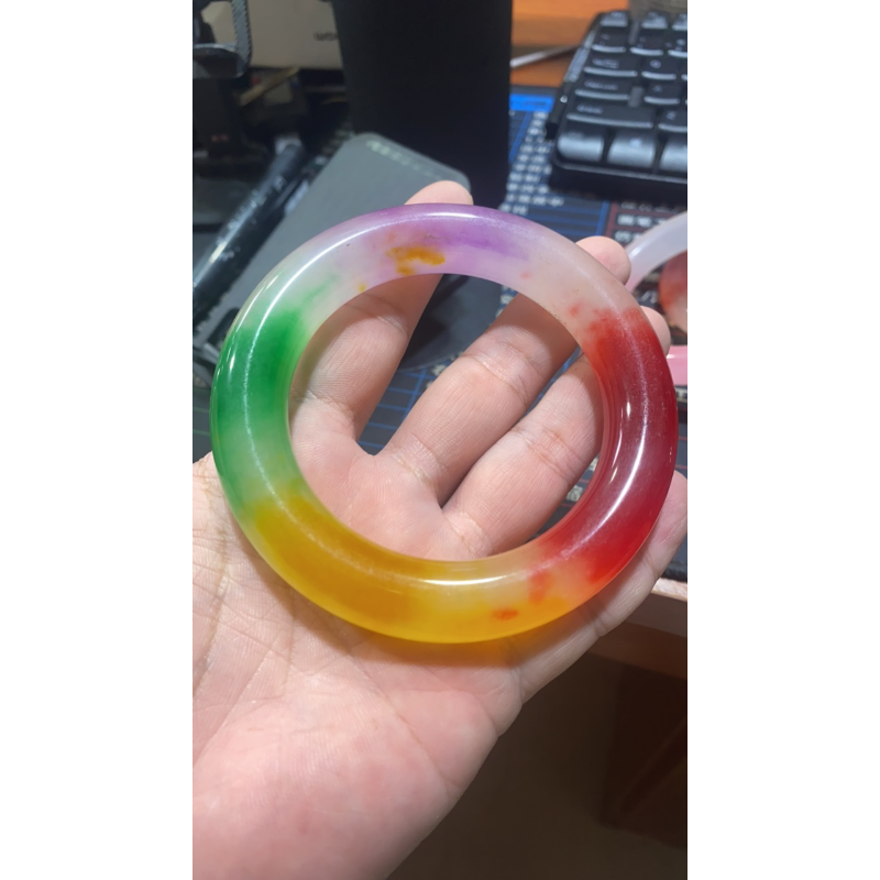 手 40  四彩圆条手镯