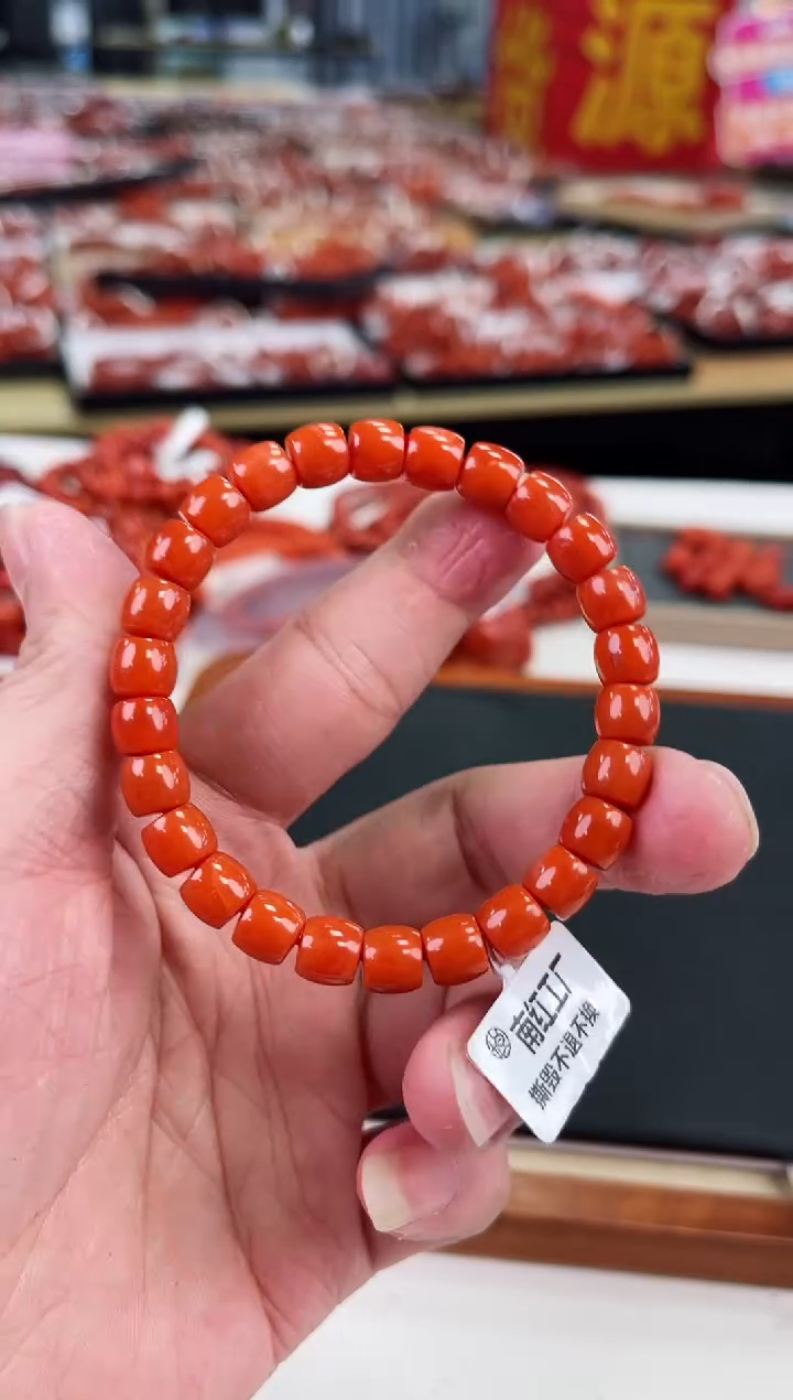 【闪购商品】南红玛瑙瓦西直切手串未镶嵌一个/条