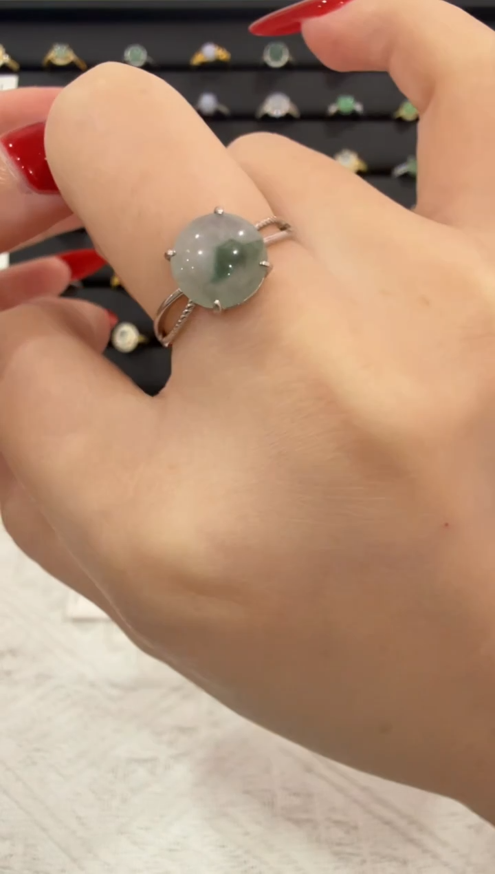 银S925镶嵌戒指翡翠060