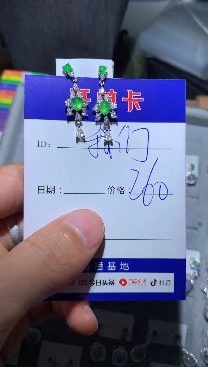 【闪购商品】翡翠耳饰银S925镶嵌向 我们服饰