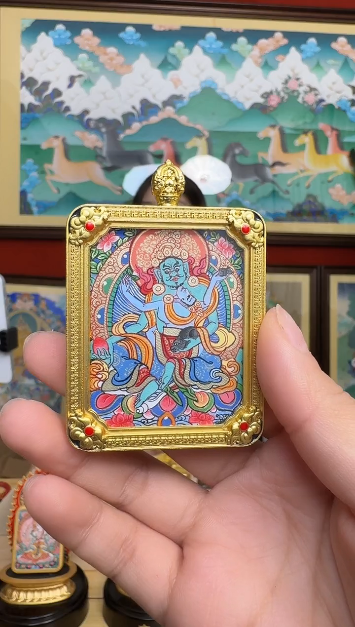 吊坠绿-热贡纯手绘