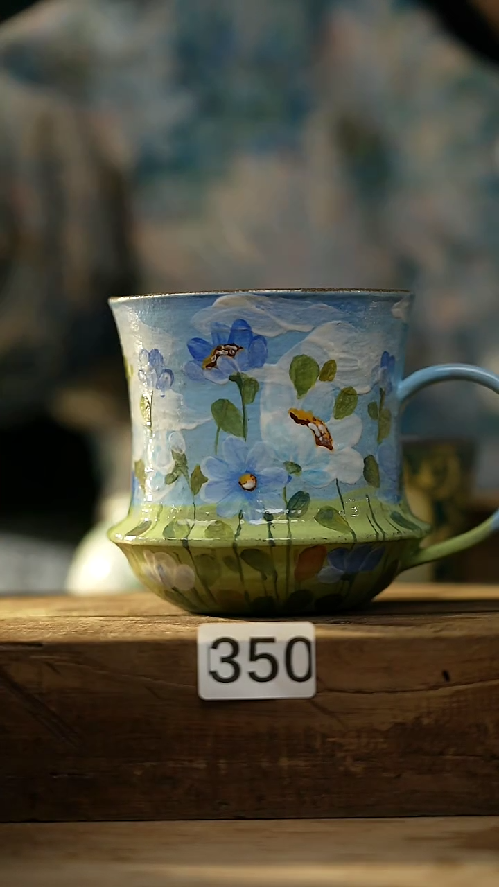 【闪购商品】瓷片油画风·彩绘·设计师石一款 咖啡杯