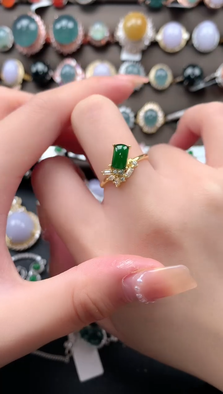 【闪购商品】翡翠戒指银S925镶嵌52141