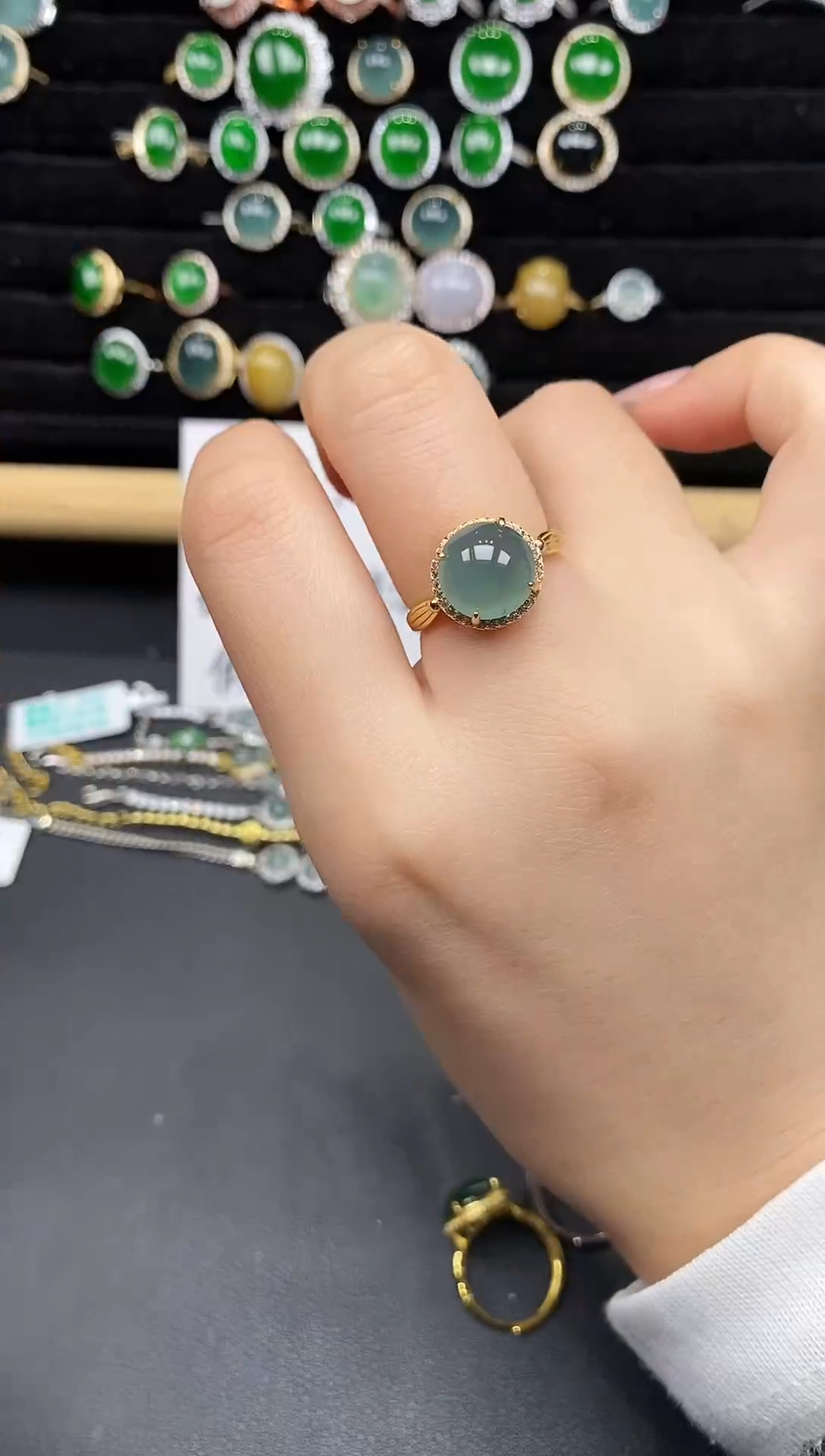 银S925镶嵌戒指翡翠111