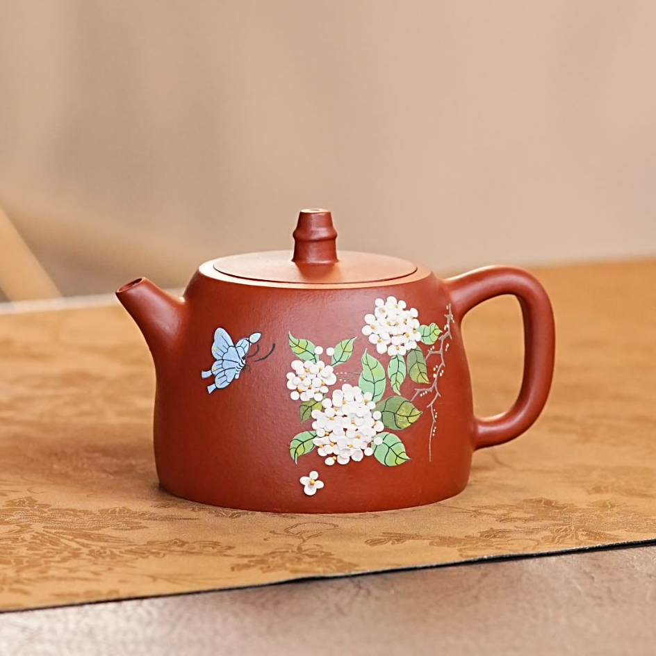 宜兴原矿紫砂朱泥汉铎紫砂壶茶壶茶器 518