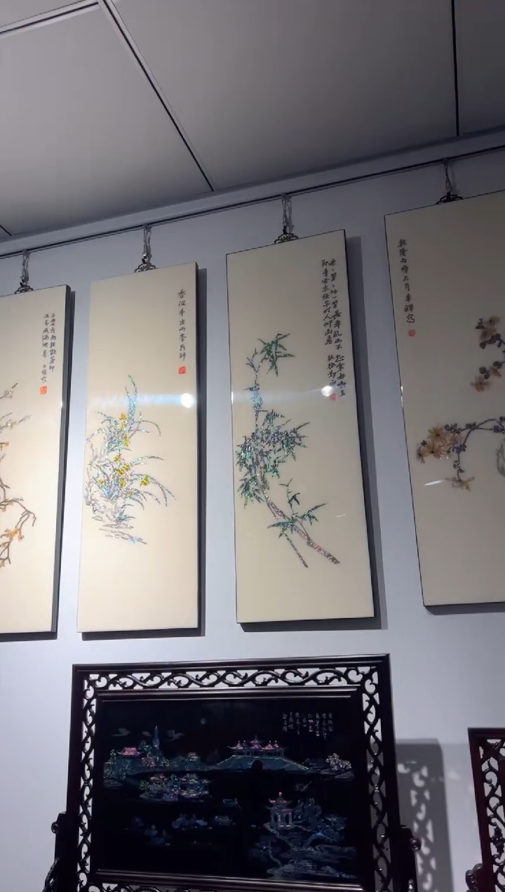 【闪购商品】四条屏·弘贝雅螺钿漆器文化馆