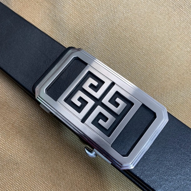 不锈钢回字自动扣头层牛皮手工皮带商务男士百搭休闲高档黑色