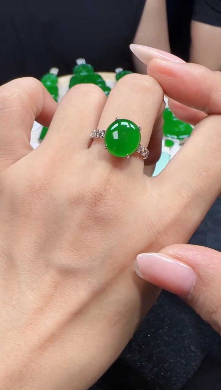 未镶嵌定制翡翠翡翠戒指64