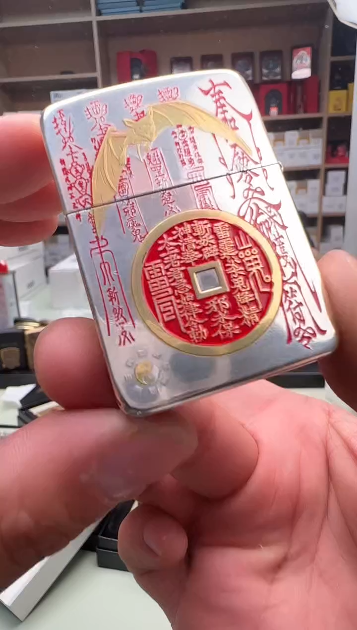 Zippo打火机蝎子1941镀包银鎏金天师钟馗