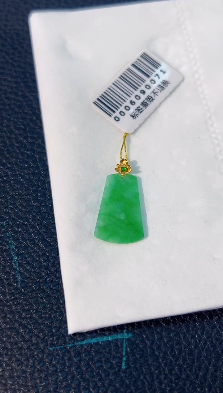 颈饰18K金镶嵌翡翠 缅料A货/支持复检/一件