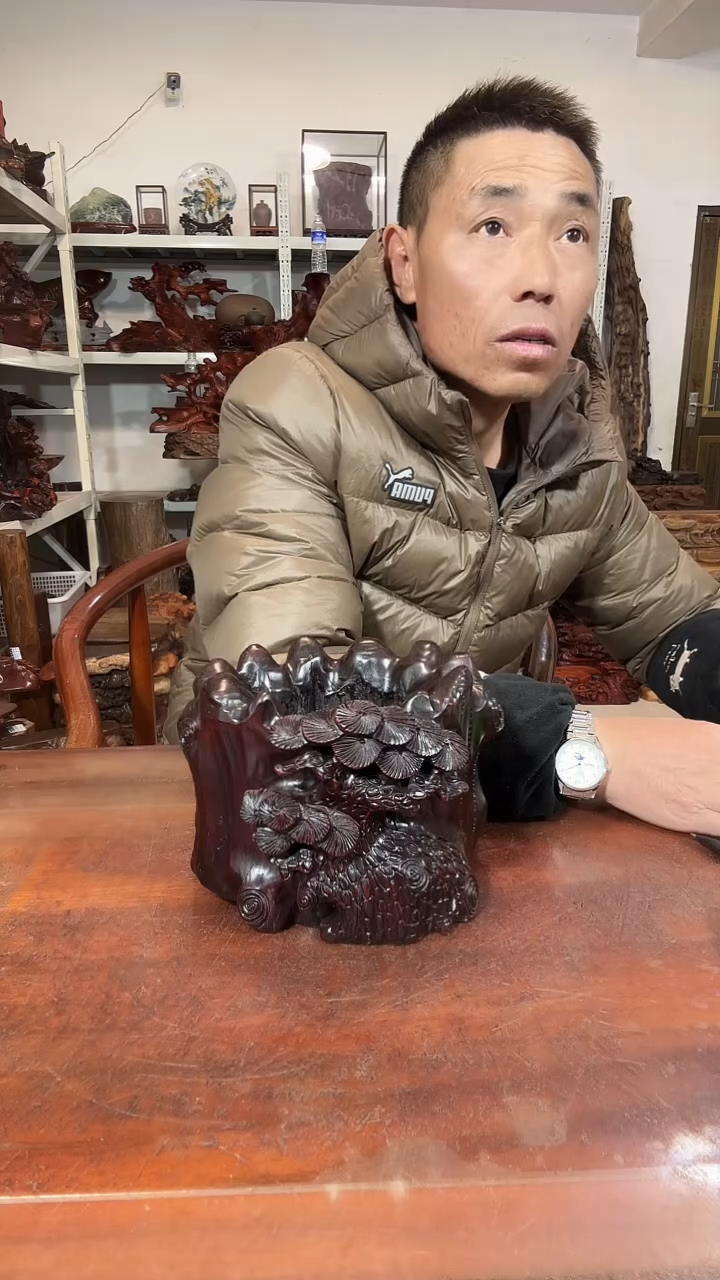 木忧**月红木随形创意底座yyds