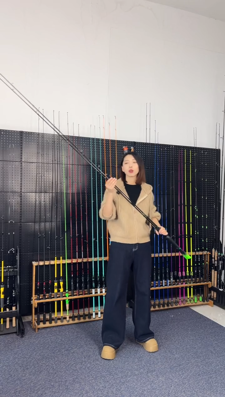 2.4m碳素竹叶青五节直柄2.4米（瑕疵尾货竿，没有售后，介意勿拍）