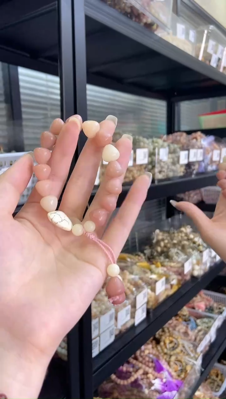 手串菩提根/象牙果粉水滴爱心小手持 D-004-51