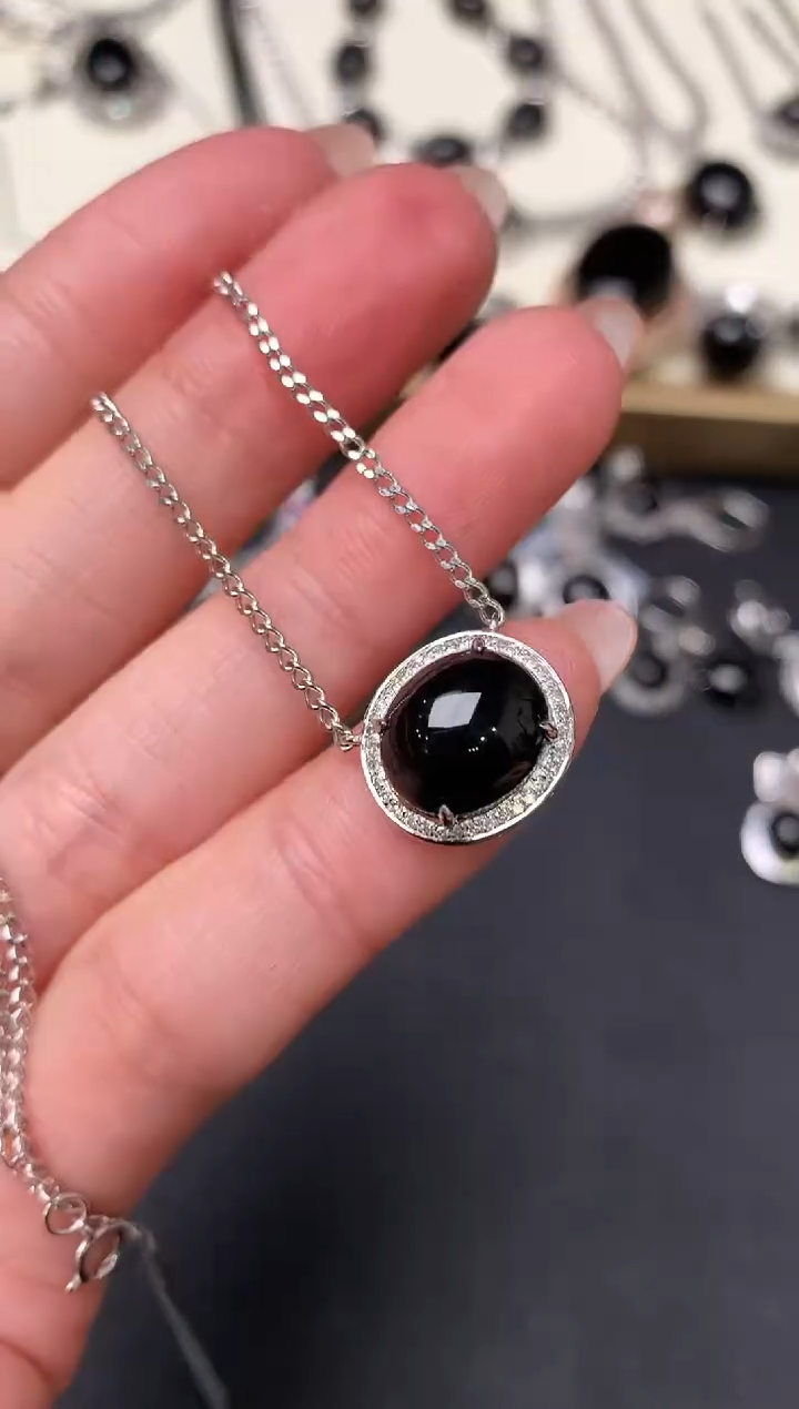 【闪购商品】翡翠颈饰18K金镶嵌125-套链