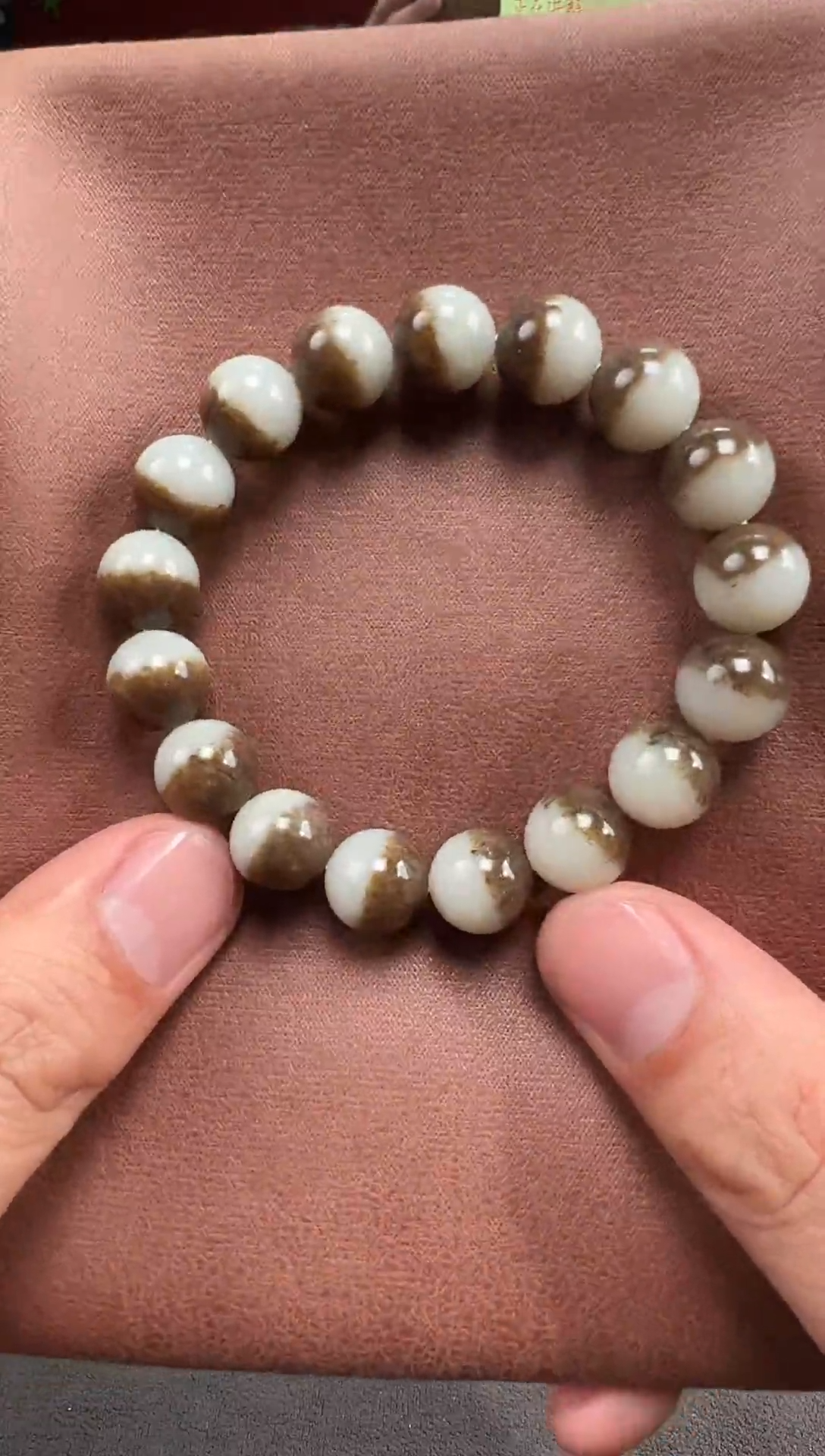 未镶嵌手串和田玉弓*张和田玉精品圆珠手串