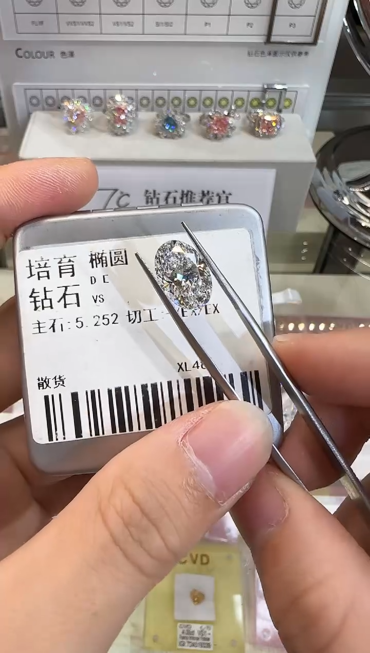 裸石实验室培育钻石@ 5.25ct 先鉴赏，再定制！