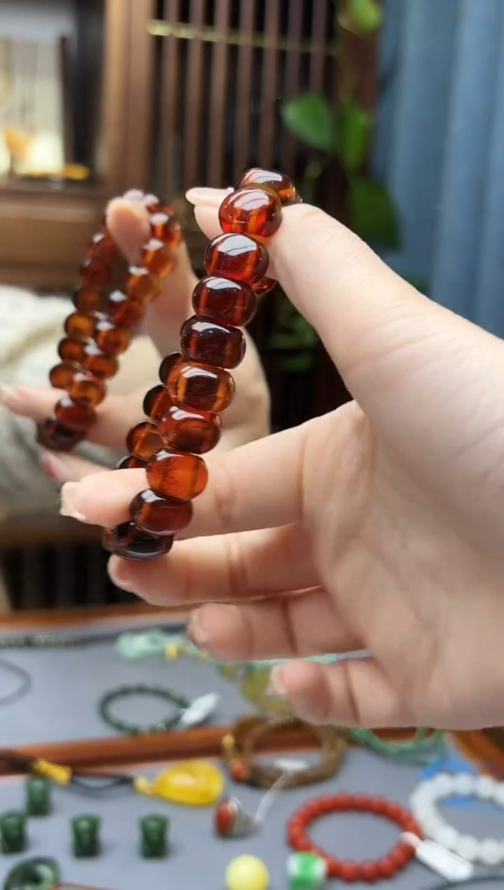 裸石琥珀未镶嵌琥珀手牌GW