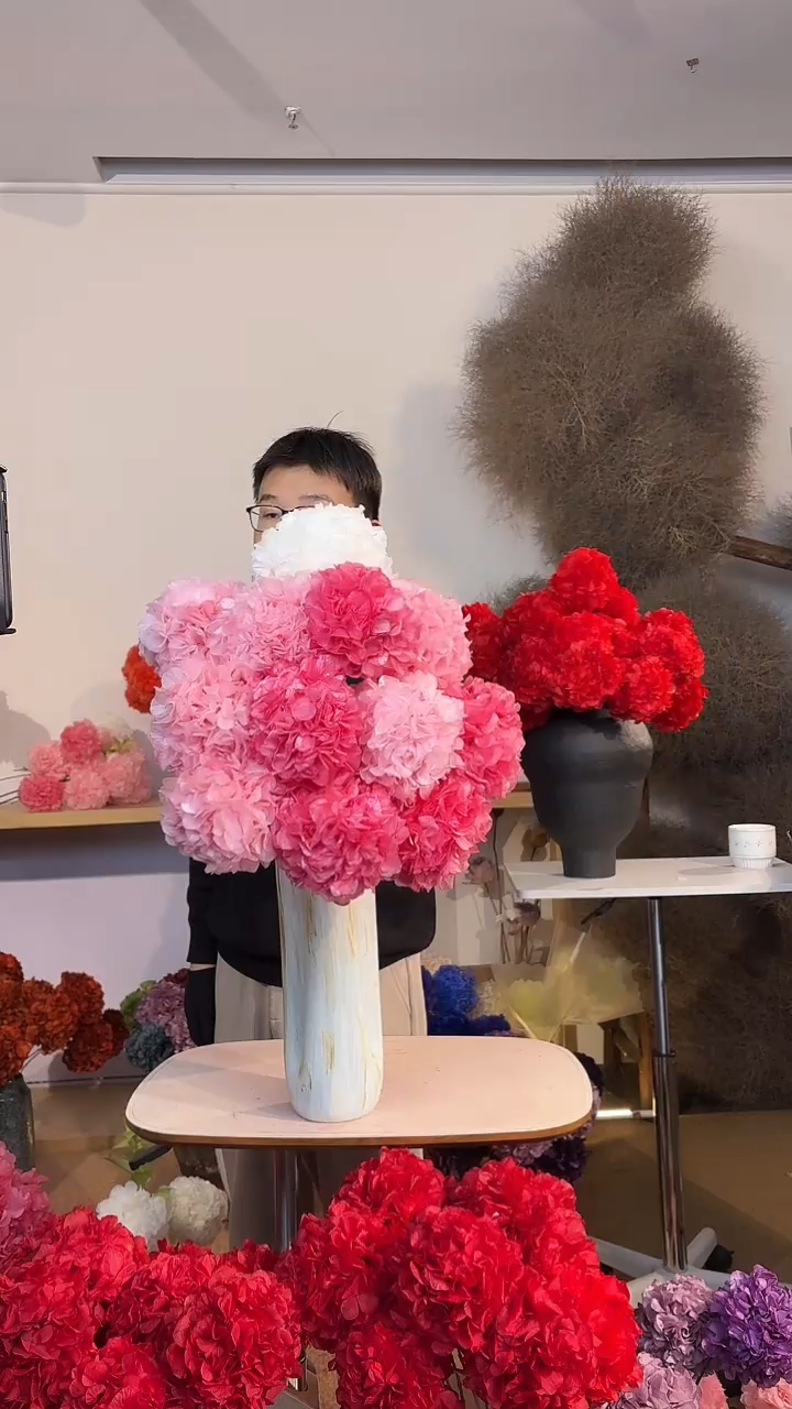 漂色永生大叶绣球花球 11支 —浅粉5/深粉5/白1（开播福利）