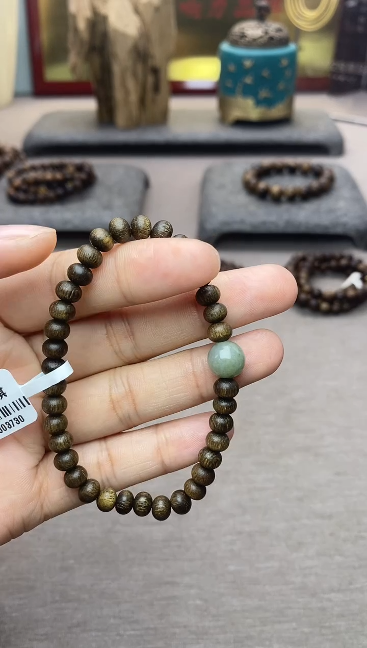 【闪购商品】沉香木手串芽庄白棋06算盘珠 单圈设计