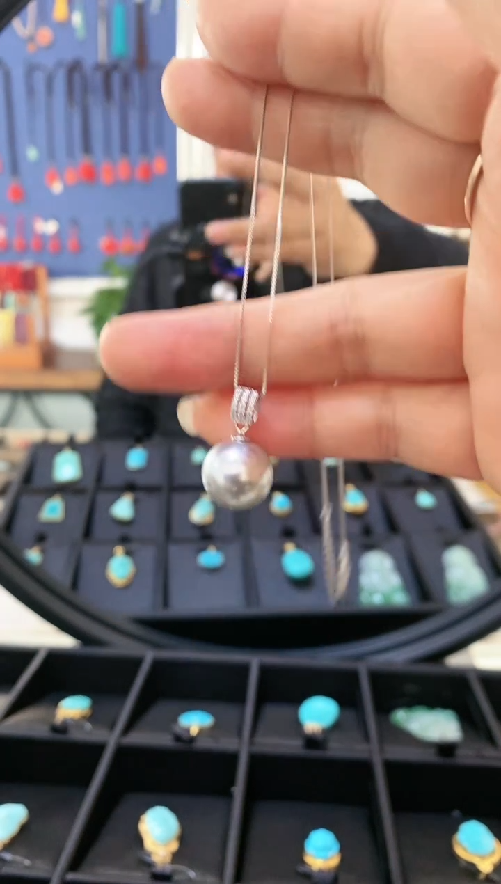 银仿珍珠灰色吊坠