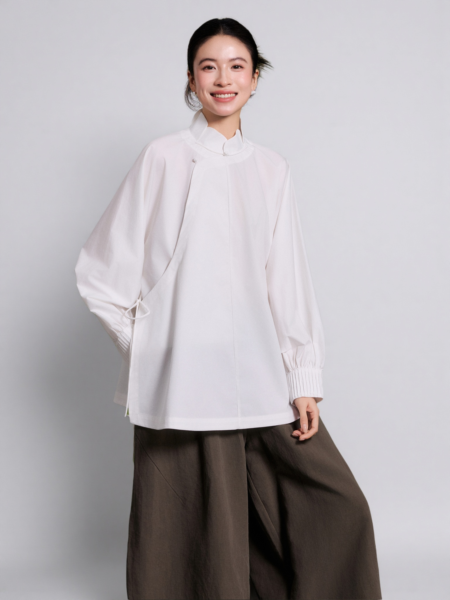 初见十三娘『子语』新中式国风手工高定匹马棉衬衣秋季时尚长袖气质