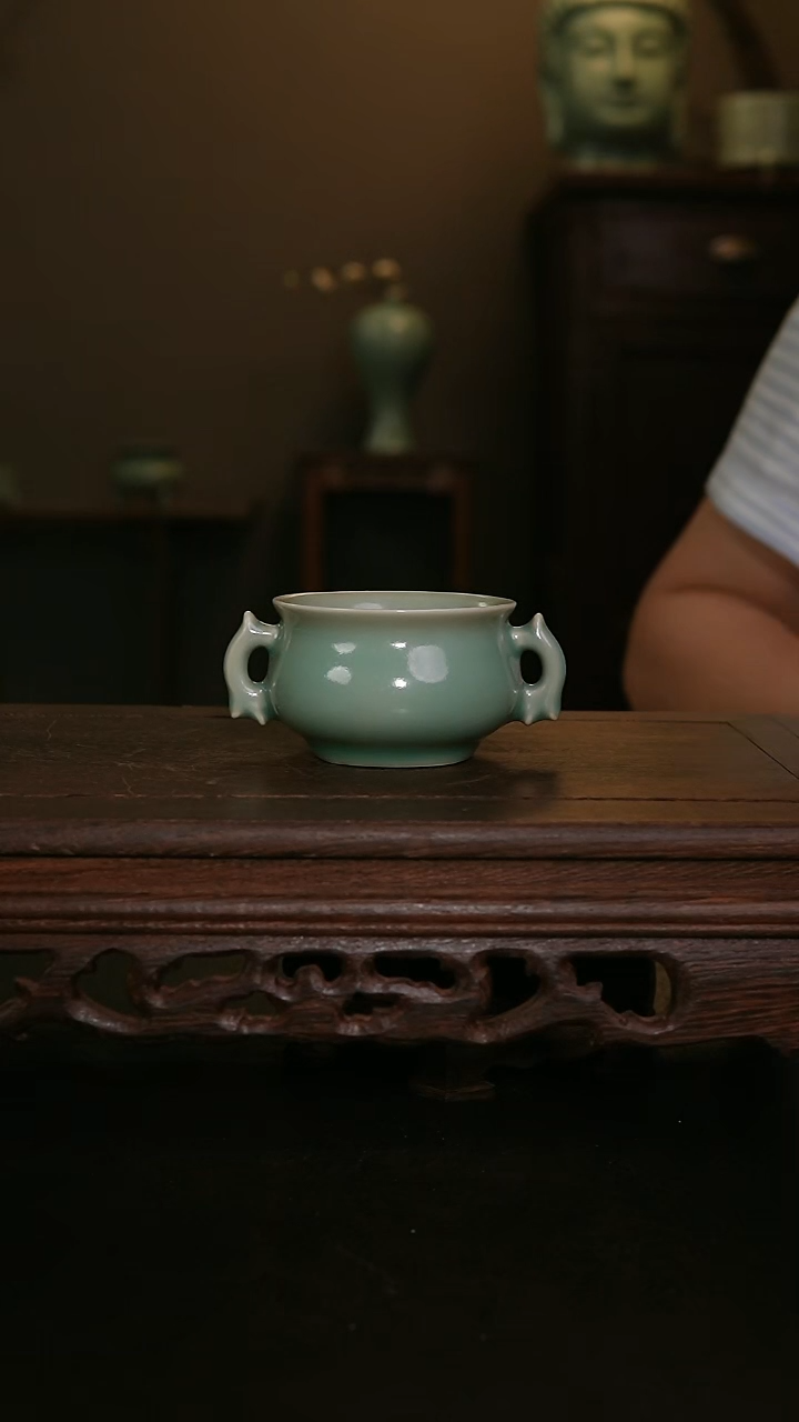 摆件原产地原矿仿古釉双耳杯