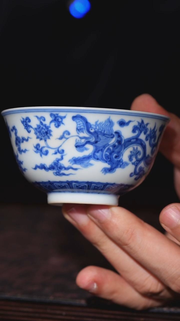 【闪购商品】摆件【瓷见如故】海韵堂青花香草龙宫碗