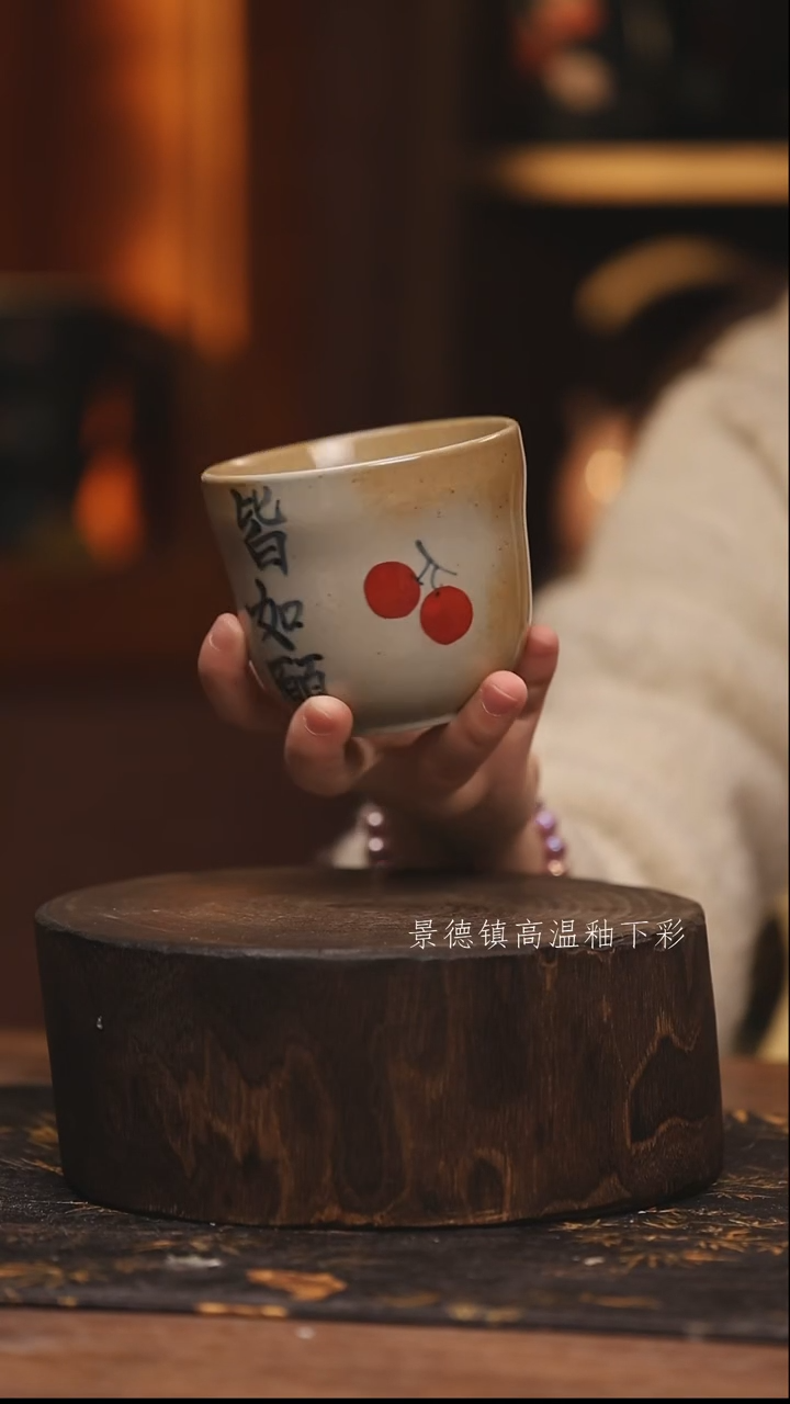 陶瓷景德镇高温釉下手绘陶瓷@L628@