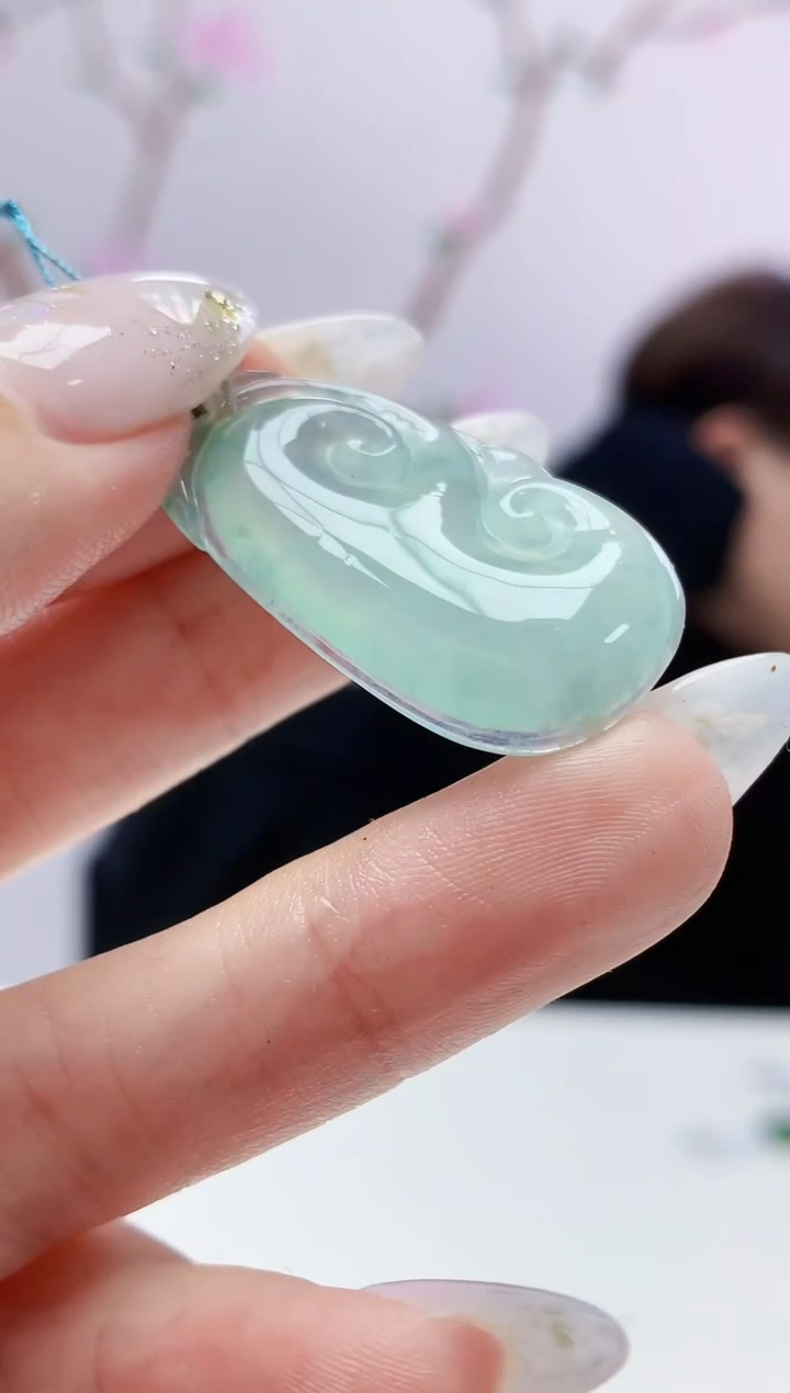 定制翡翠未镶嵌001ee-毛货如意75赠金扣