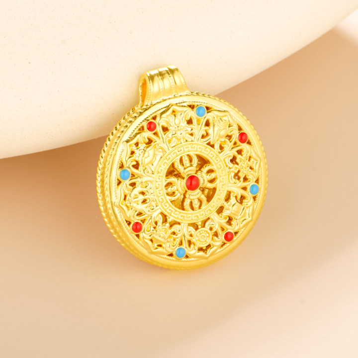 【莹莹专享】足金999饰品 八宝罗盘吊坠 GP 3.76